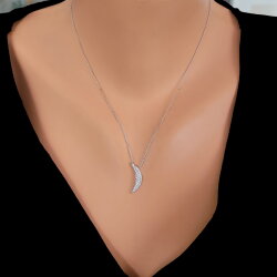 925 Ayar Gümüş Ay Kolye - Nusrettaki