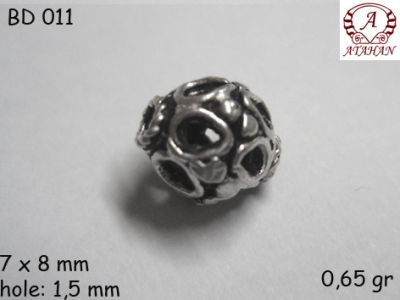 Gümüş Top, Boncuk - BD011 - 1