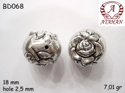 Gümüş Top, Boncuk - BD068 - 1