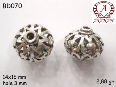 Gümüş Top, Boncuk - BD070 - 1