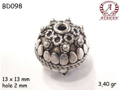 Gümüş Top, Boncuk - BD098 - 1