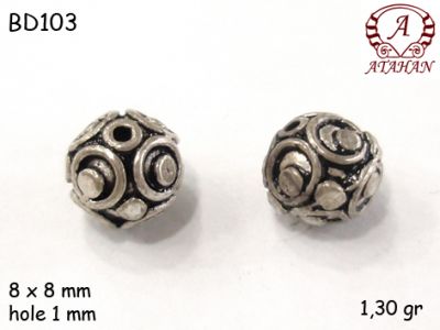 Gümüş Top, Boncuk - BD103 - 1