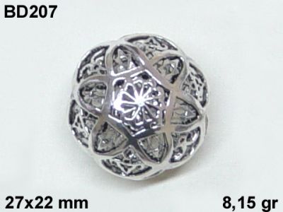 Gümüş Top, Boncuk - BD207 - 1