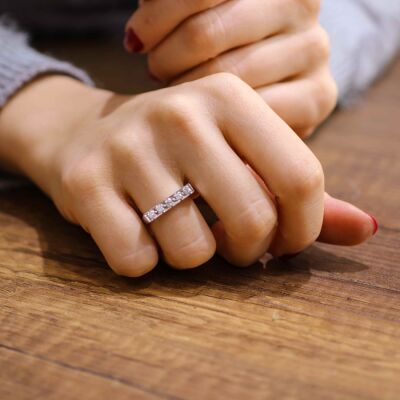 14 Ayar Altın Beş Taşlı Yüzük - 1