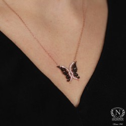 Butterfly 925 Sterling Silver Necklace - Nusrettaki