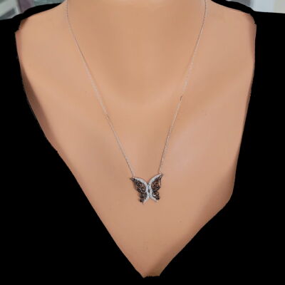 Butterfly 925 Sterling Silver Necklace - 1
