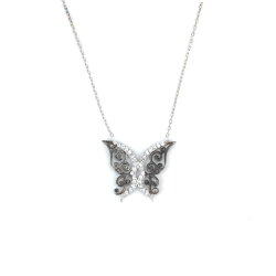Butterfly 925 Sterling Silver Necklace - Nusrettaki (1)