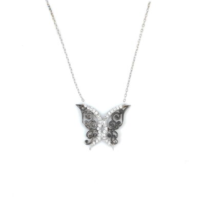 Butterfly 925 Sterling Silver Necklace - 2