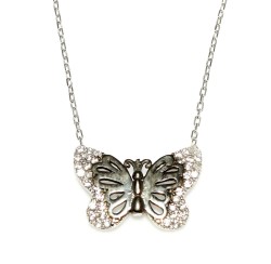 Butterfly Design 925 Sterling Silver Necklace - Nusrettaki (1)