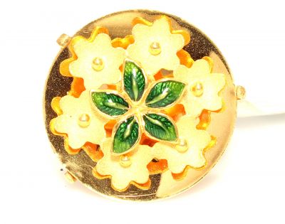 22 Ayar Altın Çanaklı Papatya Çiçek Model Yüzük - 5