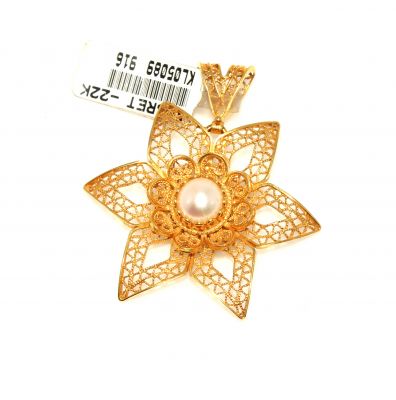 22 Ayar Altın Yıldız Çiçek Modeli Broş