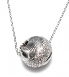 925 Sterling Silver Striped Christmas Ball Design Necklace - Nusrettaki (1)
