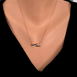 Dear Mommy Eternity Necklace Pink Color - White Stone - Nusrettaki