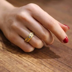 14 Ayar Altın Döküm Yüzük - 3