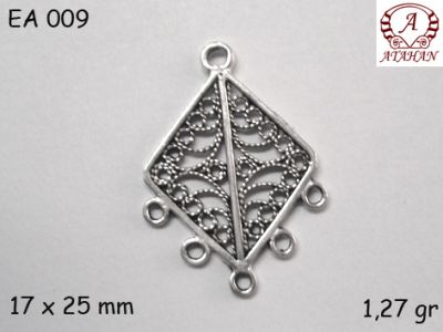 Gümüş Küpe Malzemesi - EA009 - 1