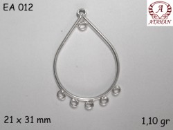 Gümüş Küpe Malzemesi - EA012 - Nusret