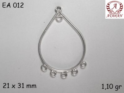 Gümüş Küpe Malzemesi - EA012 - 1