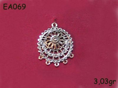 Gümüş Küpe Malzemesi - EA069 - 1