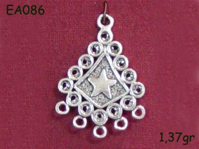 Gümüş Küpe Malzemesi - EA086 - 1