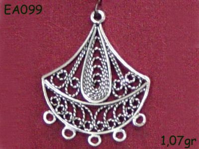 Gümüş Küpe Malzemesi - EA099 - 1