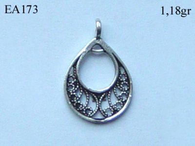 Gümüş Küpe Malzemesi - EA173 - 1