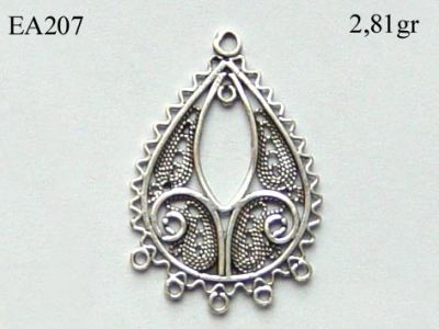 Gümüş Küpe Malzemesi - EA207 - 1