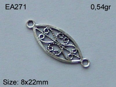 Gümüş Küpe Malzemesi - EA271 - 1