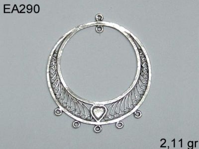 Gümüş Küpe Malzemesi - EA290 - 1