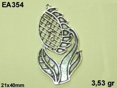 Gümüş Küpe Malzemesi - EA354 - 1
