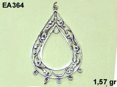 Gümüş Küpe Malzemesi - EA364 - 1