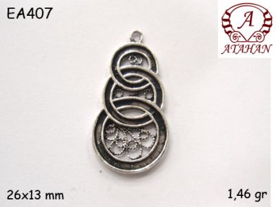 Gümüş Küpe Malzemesi - EA407 - 1