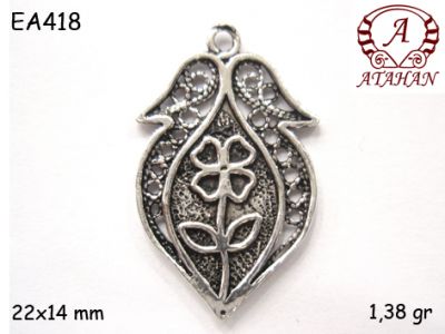 Gümüş Küpe Malzemesi - EA418 - 1