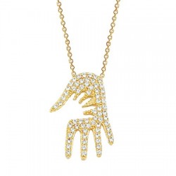 Hand In Hand Gold Necklace 14 Karat - Nusrettaki