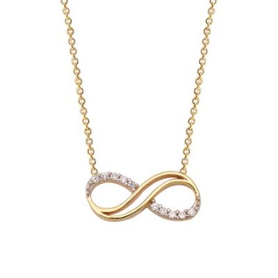 Eternity Love Twin 14K Gold Necklace - 1
