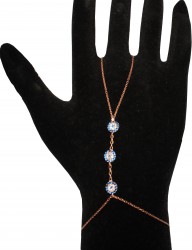 Evil Eye Hand Anklet Shahmaran - Rose- 925 - 3