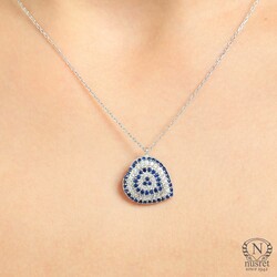 Evil Eye Heart Necklace, Rose Gold Plated - Nusrettaki