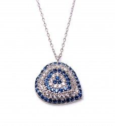 Evil Eye Heart Necklace, Rose Gold Plated - 3