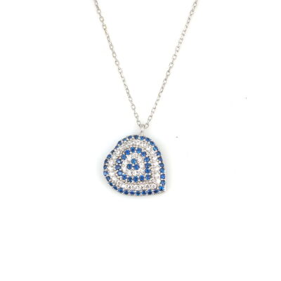 Evil Eye Heart Necklace, Rose Gold Plated - 2
