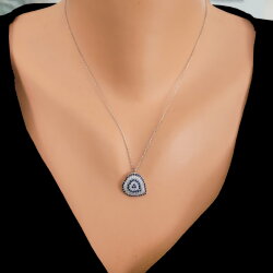 Evil Eye Heart Necklace, Rose Gold Plated - Nusrettaki