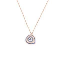 Evil Eye Heart Necklace, Rose Gold Plated - 4