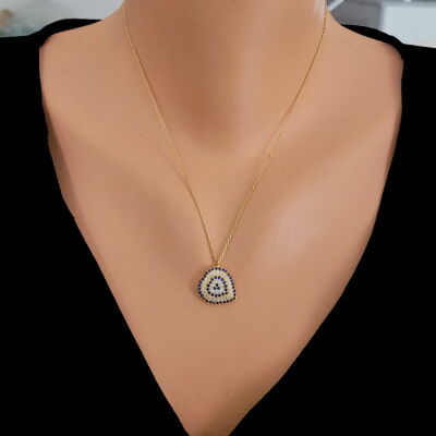 Evil Eye Heart Necklace, Rose Gold Plated - 5