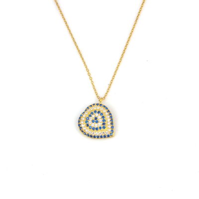 Evil Eye Heart Necklace, Rose Gold Plated - 6