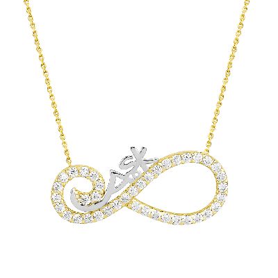 Gold Love & Infinity Necklace - 1