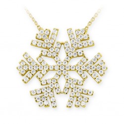 Gold Snowflake Necklace - 14K - Nusrettaki