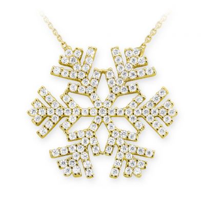 Gold Snowflake Necklace - 14K - 1