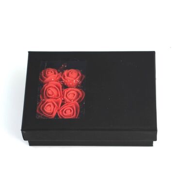 Güllü Hediye Kutu - Pencereli Siyah Takı Kutusu - 2