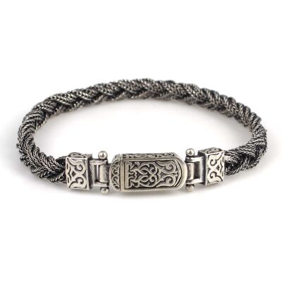 Gümüş Balık Sırtı Örgü Bileklik - 1