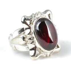 Gümüş Garnet Taşlı Erkek Yüzüğü - 3