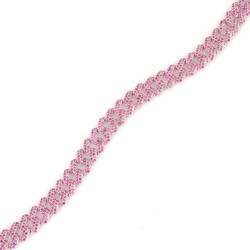 Gümüş Pembe Taşlı Gurmet Zincir Bileklik - 3