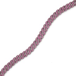 Gümüş Pembe Taşlı Gurmet Zincir Bileklik - 4